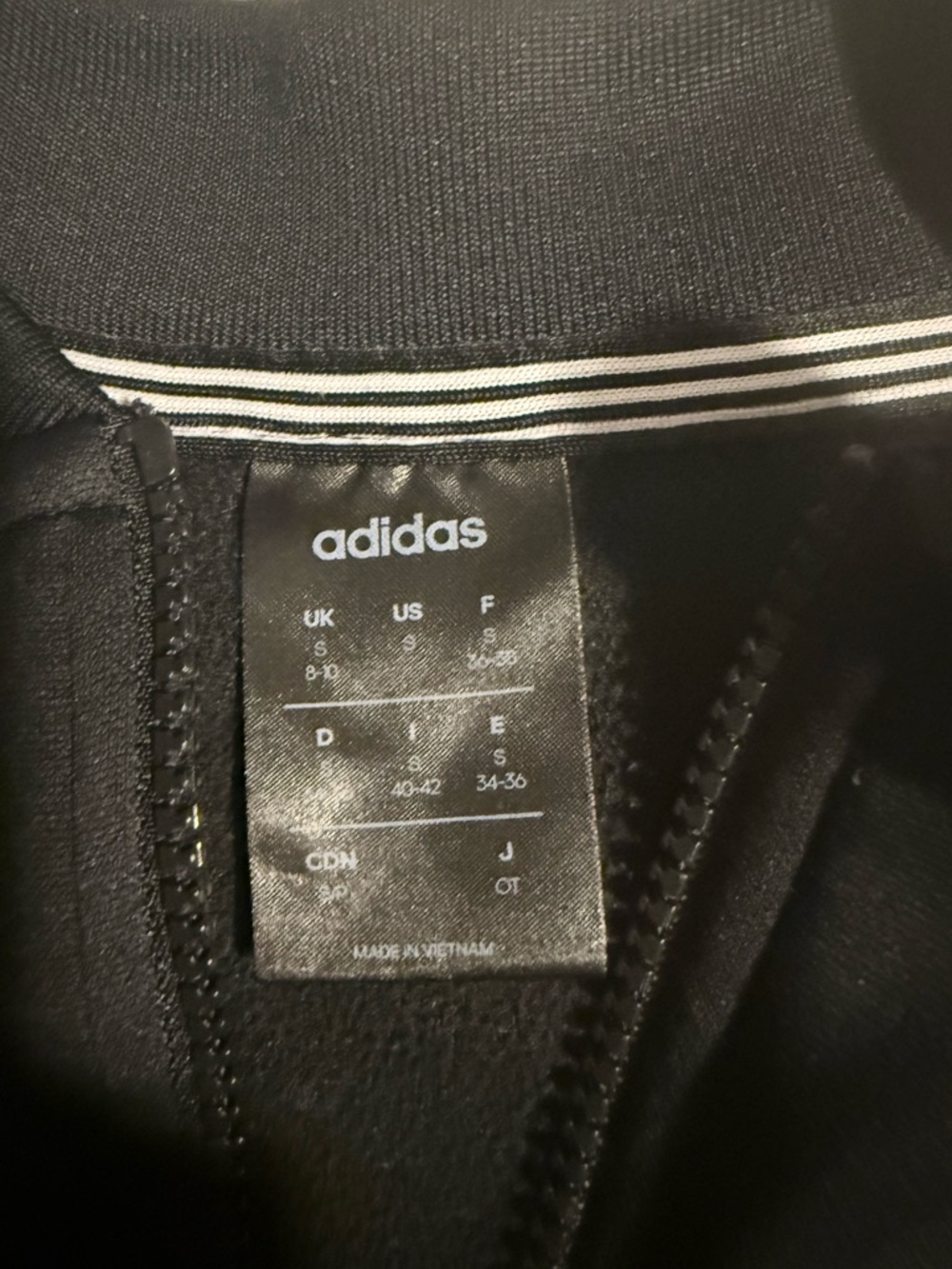 Adidas Black Jacket with White Logo Accents - Picture 2 of 2